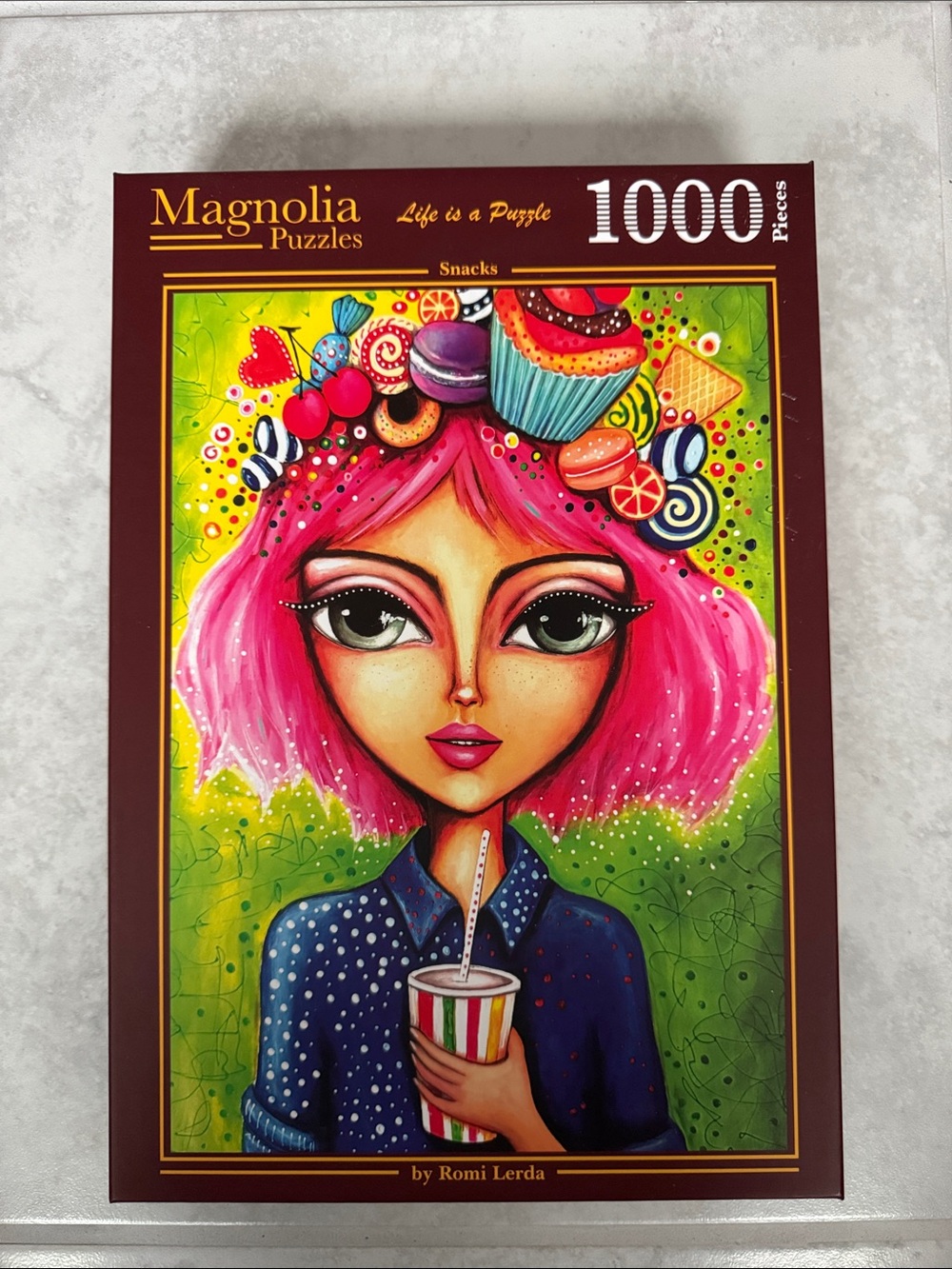 Magnolia Puzzle 1000pc - Pink Hair Pop Art Girl